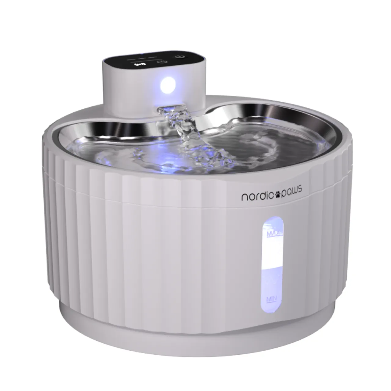 Nordic Paws Glacia trådløs vandfontæne hvid 2,8 L